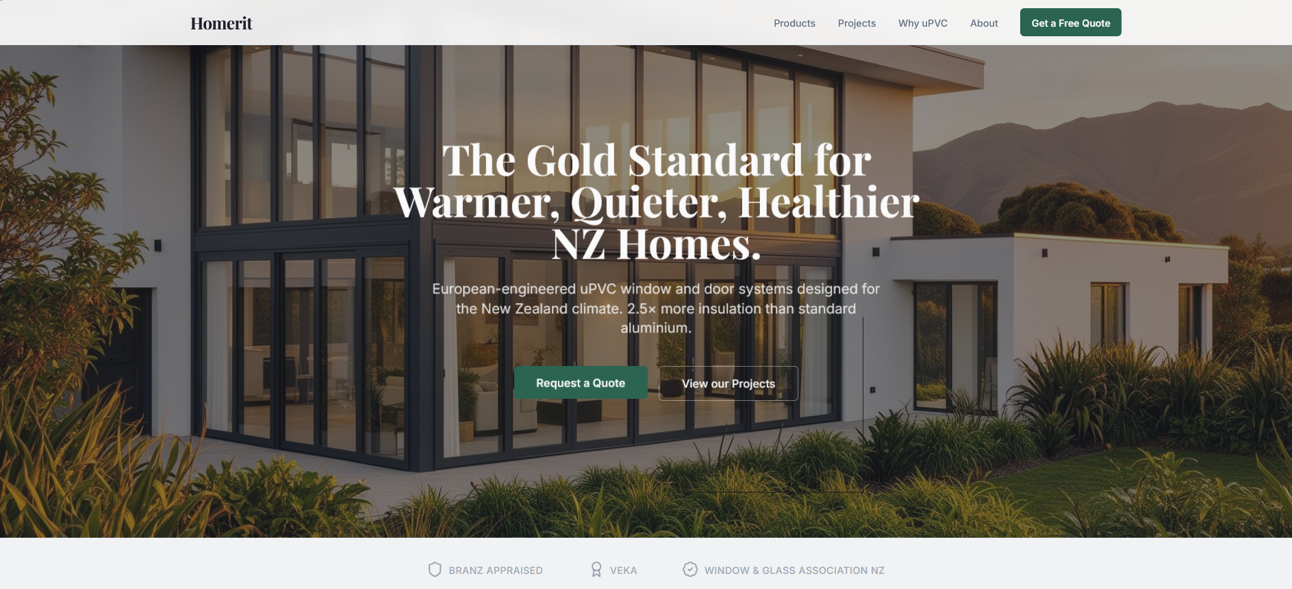 Homerit website example built by LocalSitePro